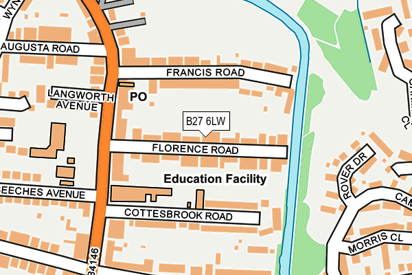 B27 6LW map - OS OpenMap – Local (Ordnance Survey)