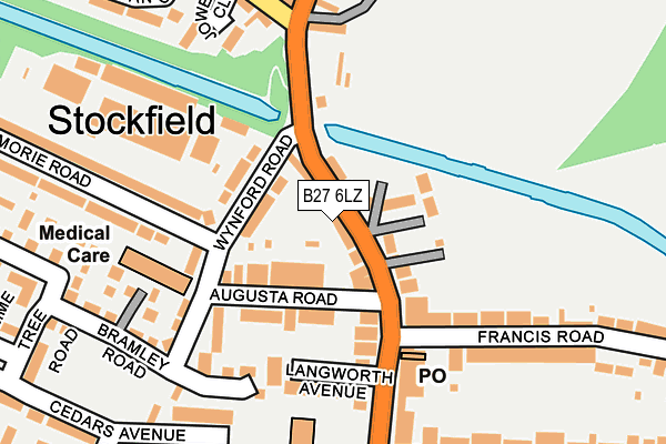 B27 6LZ map - OS OpenMap – Local (Ordnance Survey)