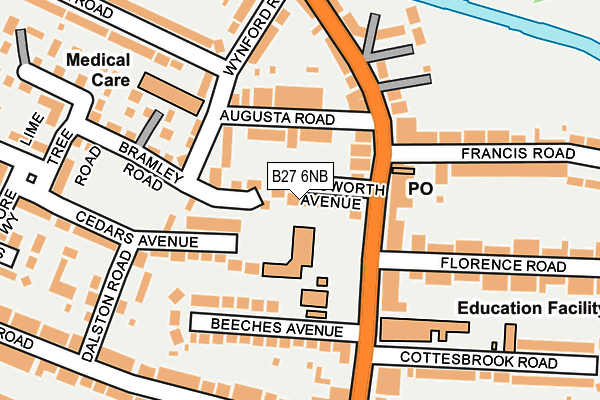 B27 6NB map - OS OpenMap – Local (Ordnance Survey)