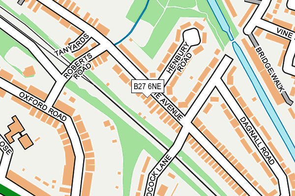 B27 6NE map - OS OpenMap – Local (Ordnance Survey)