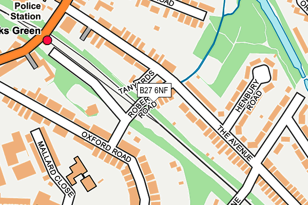 B27 6NF map - OS OpenMap – Local (Ordnance Survey)