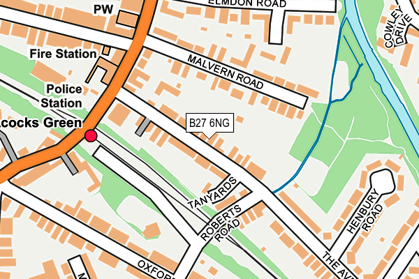 B27 6NG map - OS OpenMap – Local (Ordnance Survey)