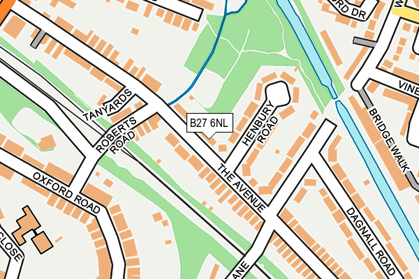 B27 6NL map - OS OpenMap – Local (Ordnance Survey)
