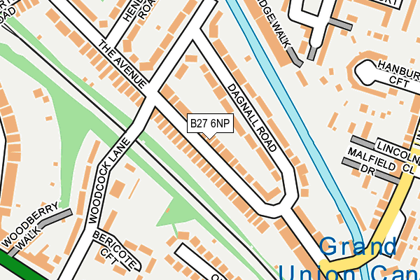 B27 6NP map - OS OpenMap – Local (Ordnance Survey)