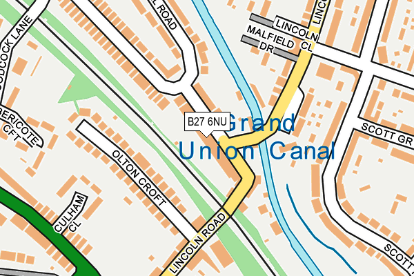 B27 6NU map - OS OpenMap – Local (Ordnance Survey)