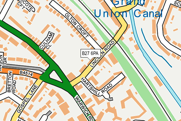 B27 6PA map - OS OpenMap – Local (Ordnance Survey)