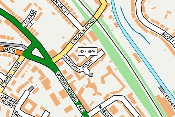 B27 6PB map - OS OpenMap – Local (Ordnance Survey)