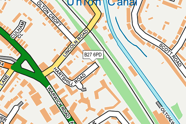 B27 6PD map - OS OpenMap – Local (Ordnance Survey)