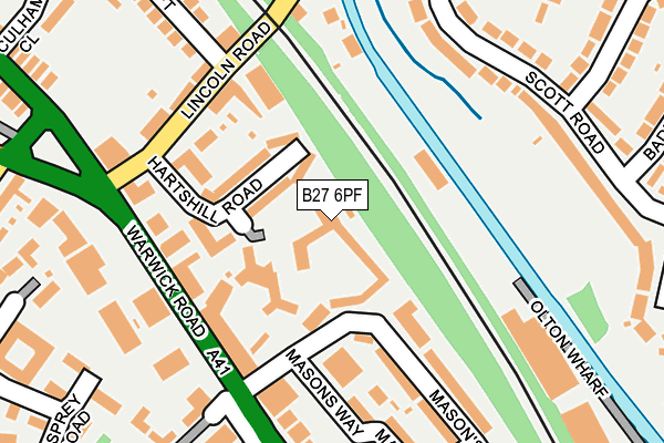 B27 6PF map - OS OpenMap – Local (Ordnance Survey)