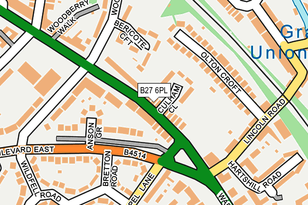 B27 6PL map - OS OpenMap – Local (Ordnance Survey)