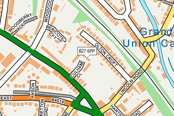 B27 6PP map - OS OpenMap – Local (Ordnance Survey)