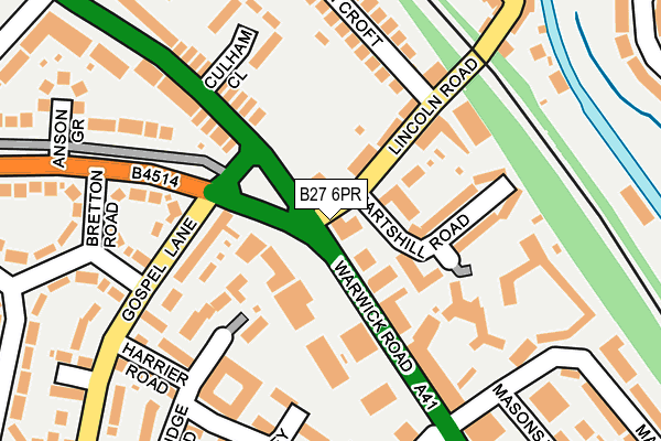 B27 6PR map - OS OpenMap – Local (Ordnance Survey)