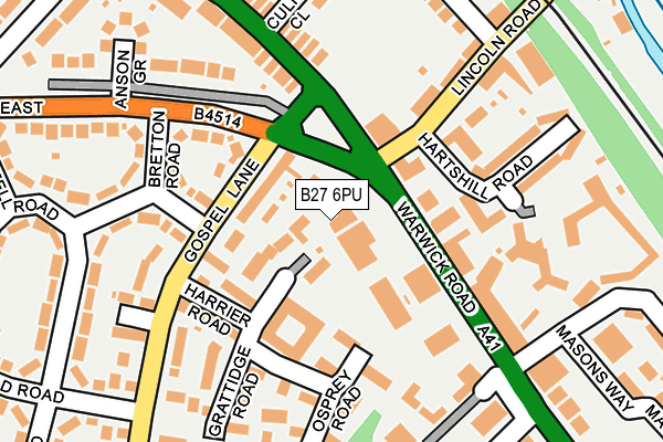 B27 6PU map - OS OpenMap – Local (Ordnance Survey)