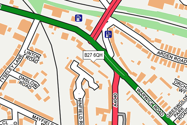 B27 6QH map - OS OpenMap – Local (Ordnance Survey)