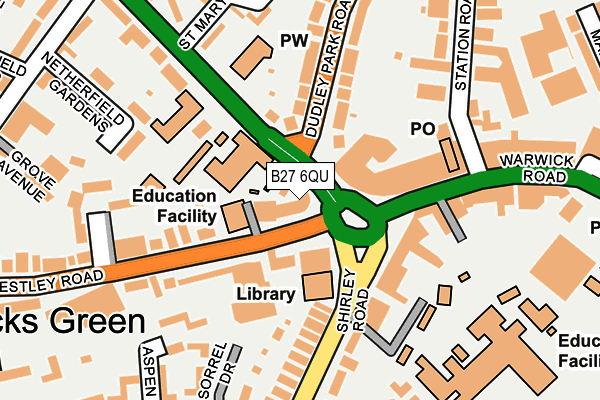 B27 6QU map - OS OpenMap – Local (Ordnance Survey)