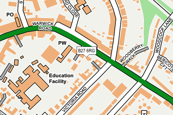 B27 6RG map - OS OpenMap – Local (Ordnance Survey)