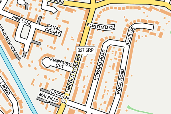 B27 6RP map - OS OpenMap – Local (Ordnance Survey)