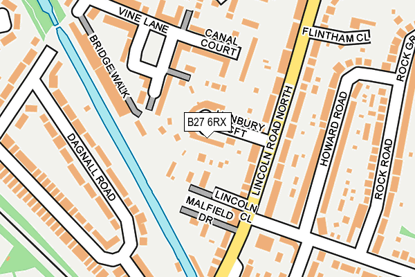 B27 6RX map - OS OpenMap – Local (Ordnance Survey)