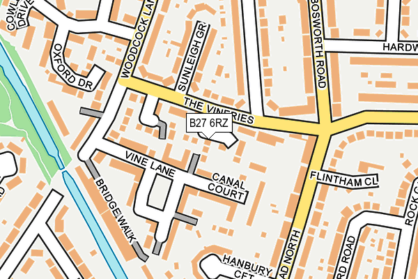 B27 6RZ map - OS OpenMap – Local (Ordnance Survey)