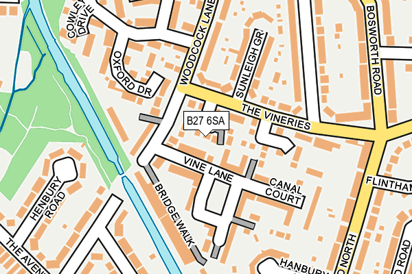 B27 6SA map - OS OpenMap – Local (Ordnance Survey)