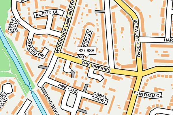 B27 6SB map - OS OpenMap – Local (Ordnance Survey)