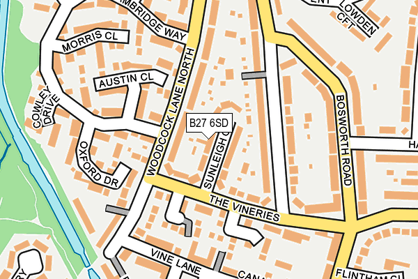 B27 6SD map - OS OpenMap – Local (Ordnance Survey)