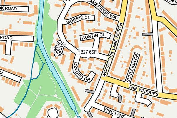 B27 6SF map - OS OpenMap – Local (Ordnance Survey)