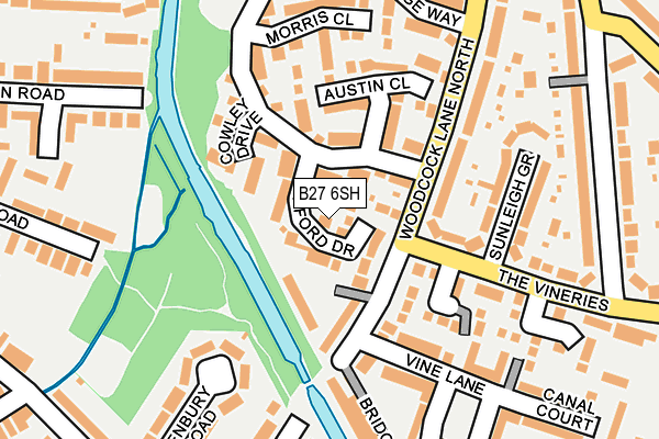 B27 6SH map - OS OpenMap – Local (Ordnance Survey)