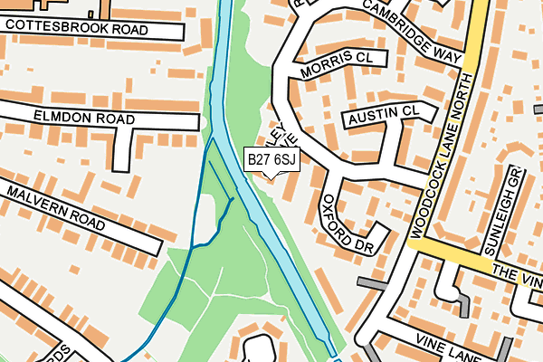 B27 6SJ map - OS OpenMap – Local (Ordnance Survey)