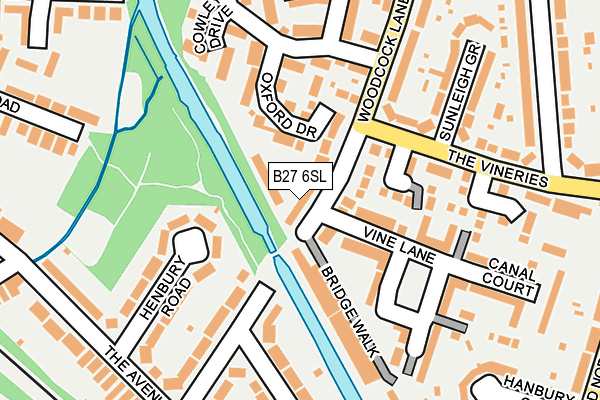 B27 6SL map - OS OpenMap – Local (Ordnance Survey)