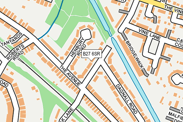 B27 6SR map - OS OpenMap – Local (Ordnance Survey)