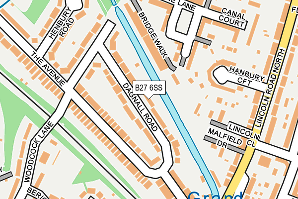 B27 6SS map - OS OpenMap – Local (Ordnance Survey)