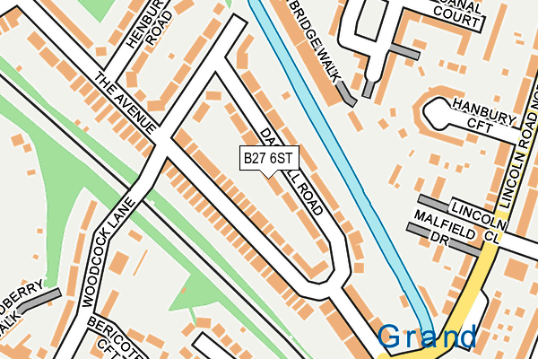 B27 6ST map - OS OpenMap – Local (Ordnance Survey)