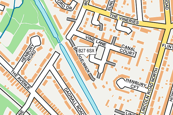 B27 6SX map - OS OpenMap – Local (Ordnance Survey)