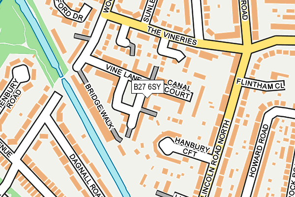 B27 6SY map - OS OpenMap – Local (Ordnance Survey)