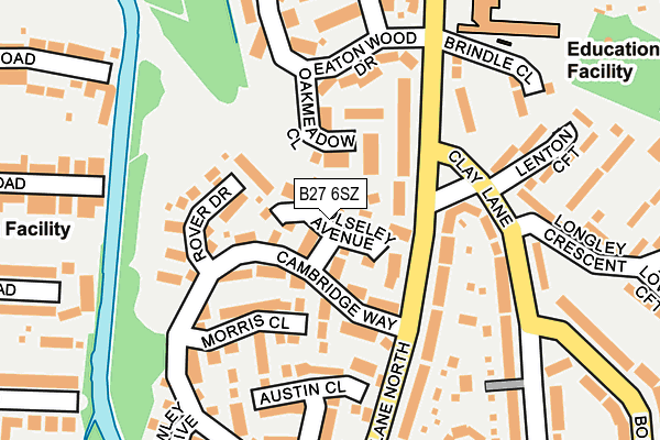 B27 6SZ map - OS OpenMap – Local (Ordnance Survey)