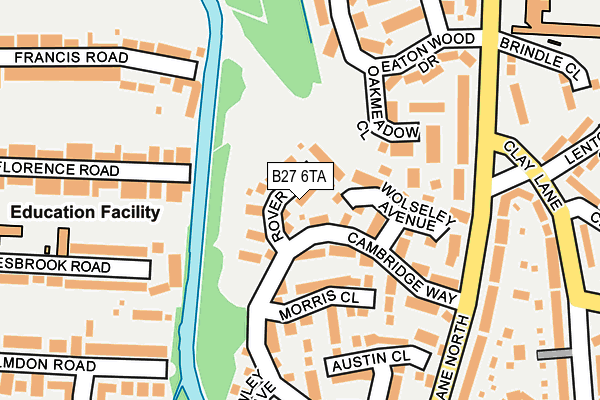 B27 6TA map - OS OpenMap – Local (Ordnance Survey)