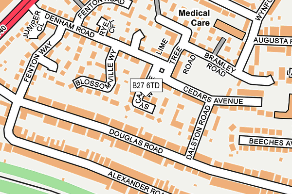 B27 6TD map - OS OpenMap – Local (Ordnance Survey)