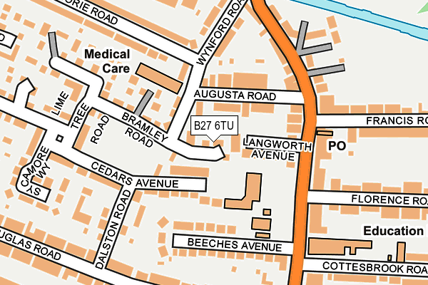 B27 6TU map - OS OpenMap – Local (Ordnance Survey)