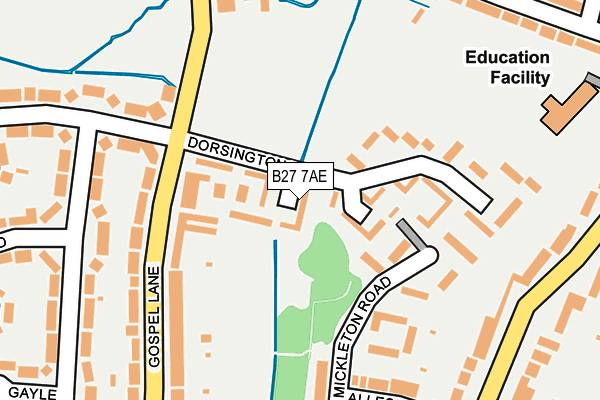 B27 7AE map - OS OpenMap – Local (Ordnance Survey)