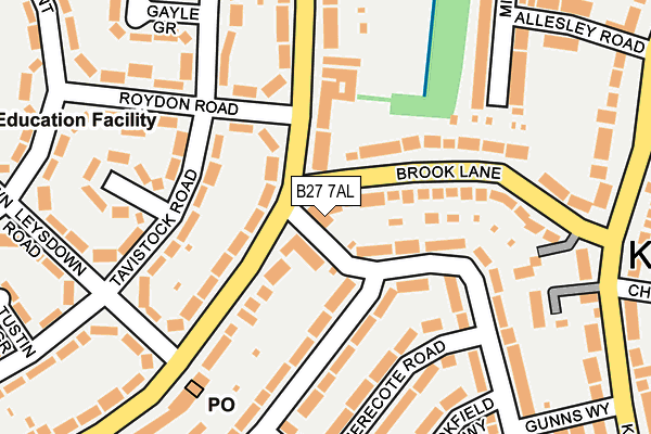 B27 7AL map - OS OpenMap – Local (Ordnance Survey)