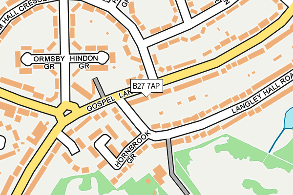 B27 7AP map - OS OpenMap – Local (Ordnance Survey)