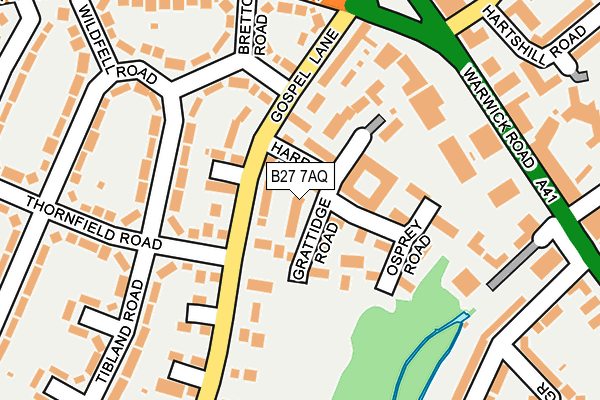 B27 7AQ map - OS OpenMap – Local (Ordnance Survey)