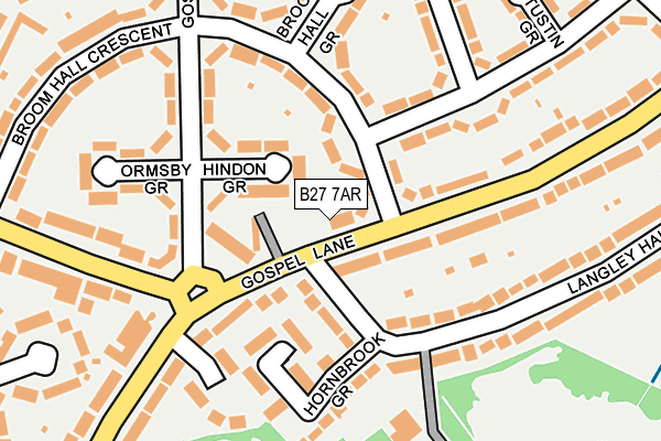 B27 7AR map - OS OpenMap – Local (Ordnance Survey)