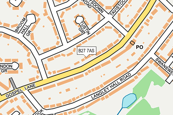 B27 7AS map - OS OpenMap – Local (Ordnance Survey)