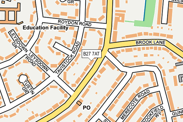 B27 7AT map - OS OpenMap – Local (Ordnance Survey)
