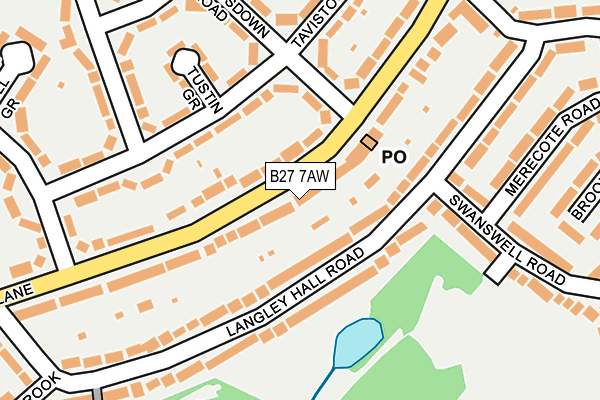 B27 7AW map - OS OpenMap – Local (Ordnance Survey)