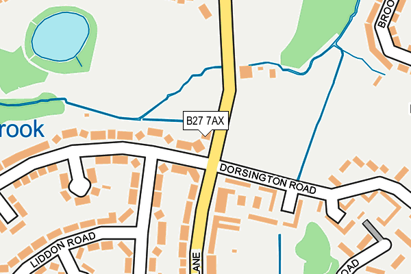 B27 7AX map - OS OpenMap – Local (Ordnance Survey)