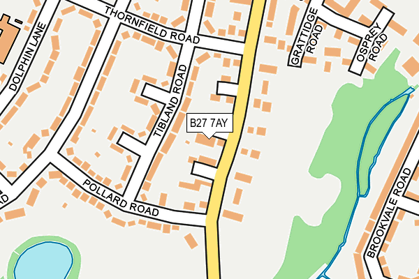 B27 7AY map - OS OpenMap – Local (Ordnance Survey)