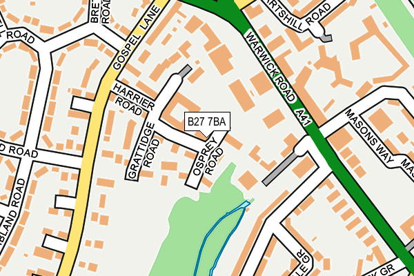 B27 7BA map - OS OpenMap – Local (Ordnance Survey)